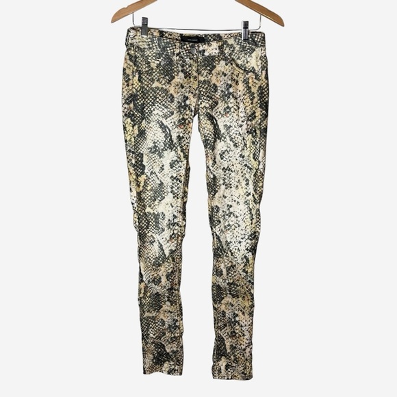 Isabel Marant Itzel Snake Print Corduroy Pants Size 36/4 (29x35) Slim Fit - Picture 1 of 13